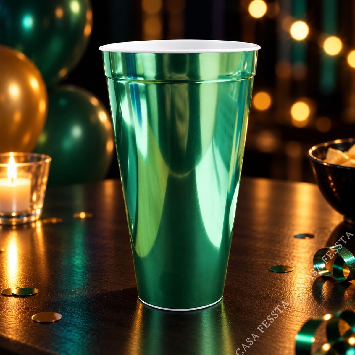 Vaso Metalizado - 600 ML - Verde 