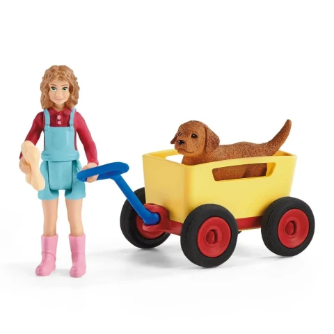 Juguete Schleich Muñeco Niña Con Perro Carrito Infantil Juguete Schleich Muñeco Niña Con Perro Carrito Infantil