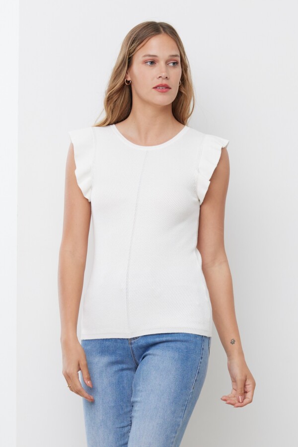 Musculosa Manga Volados CRUDO