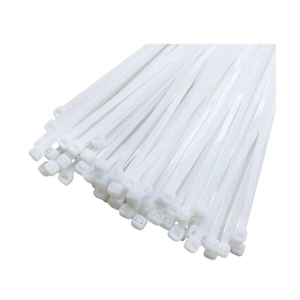 Precinto PVC Transparente/Blanco 100 Unidades 4.4 x 300mm