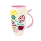 Taza cerámica Smiley 560ml rosa