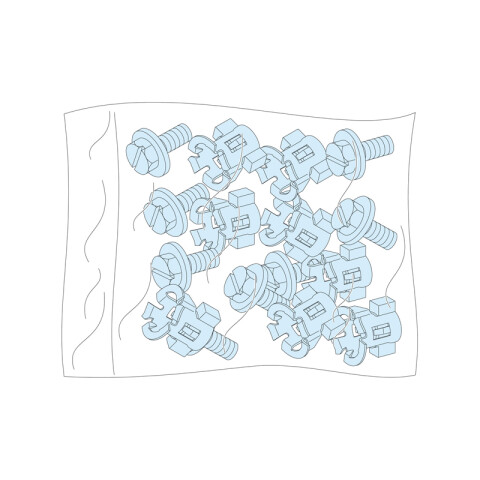 Set de 20 tornillos + tuercas en jaula p/armadura MI8921