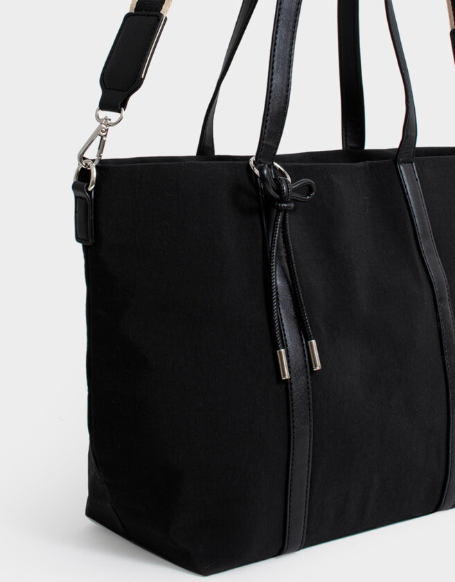 Shopper Clasico Cartera Shopper Con Correa - Negro