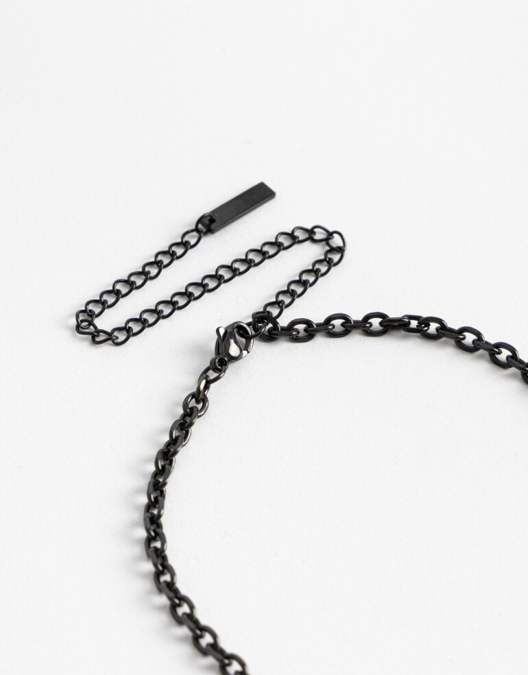 Collares Cortos Color Collar De Acero Men´s Collection - Negro