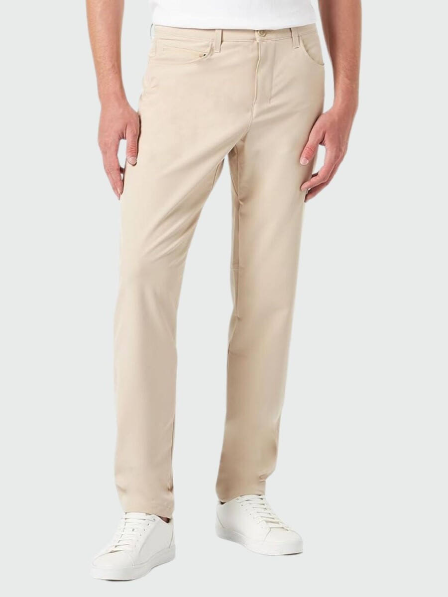 BOSS -Pantalón de poliéster, regular fit, ATG - Beige 
