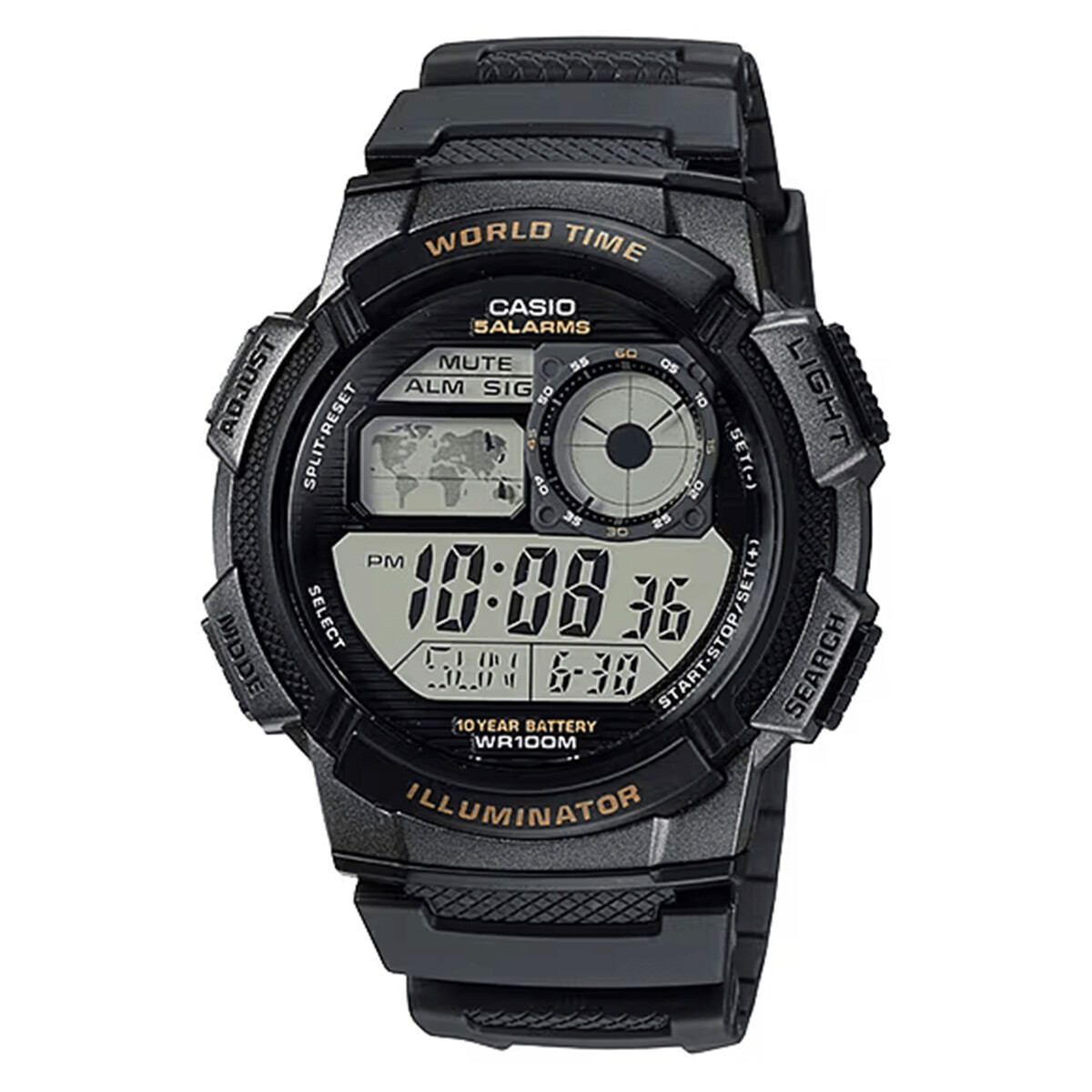 Reloj CASIO AE1000W-1AVDF Resina Negro Esfera 48mm 