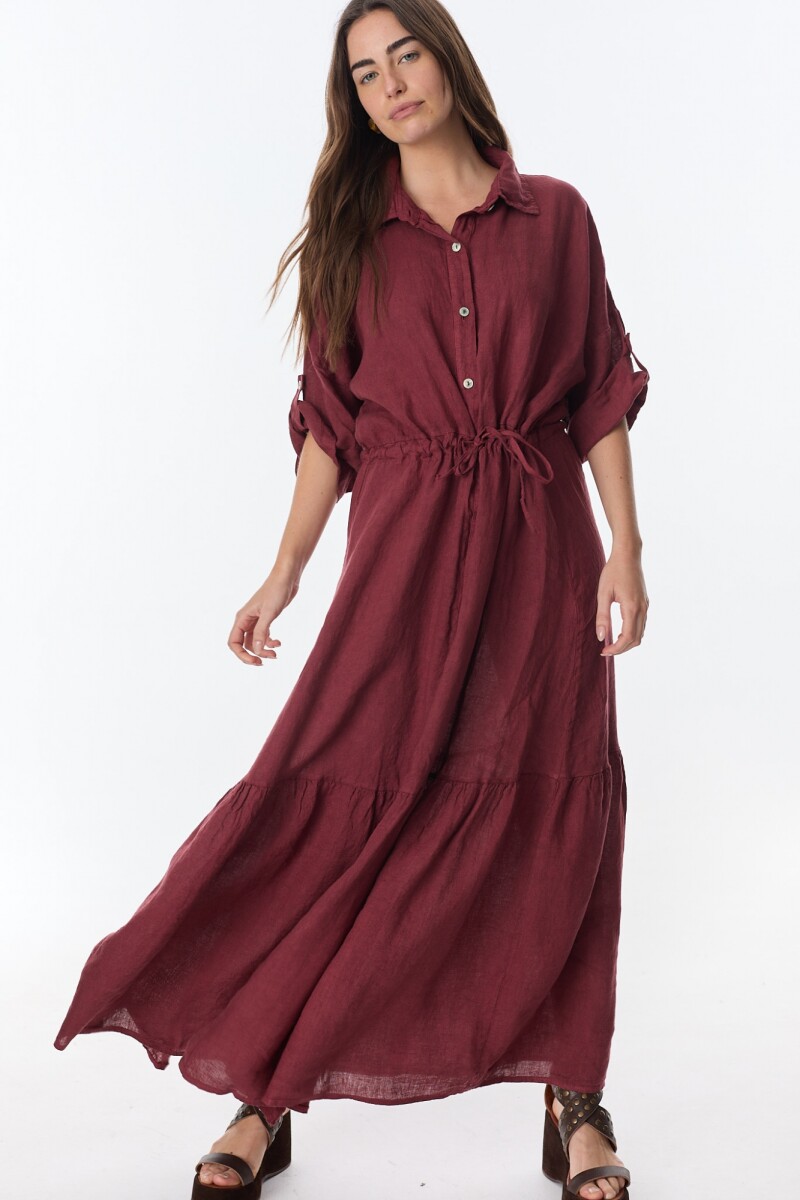 Vestido Camisero Vitta Bordeaux
