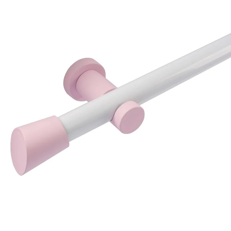 Barrote Cortina 2,00m 28mm + 2 soportes ROSA Y BLANCO