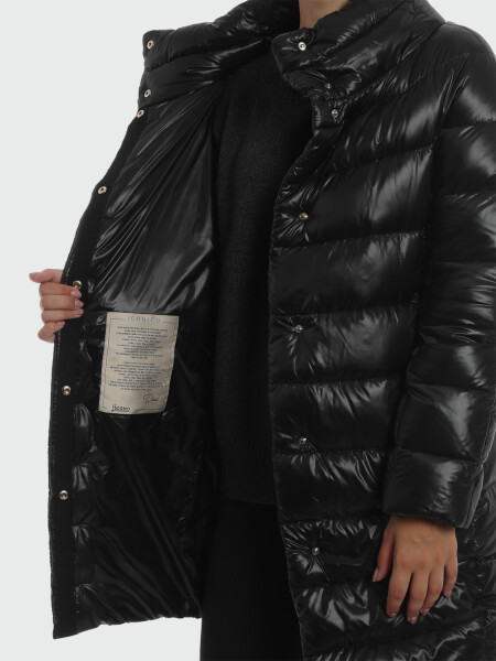 Herno-Campera de nylon rellena de plumas, Dora Negro