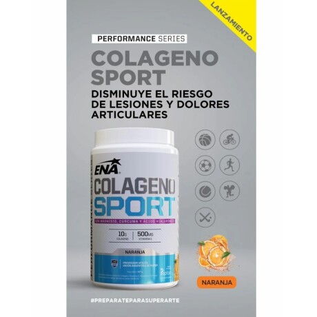 Suplemento ENA colágeno sport con vitamina C y acido hialurónico 407gr sabor Naranja Naranja