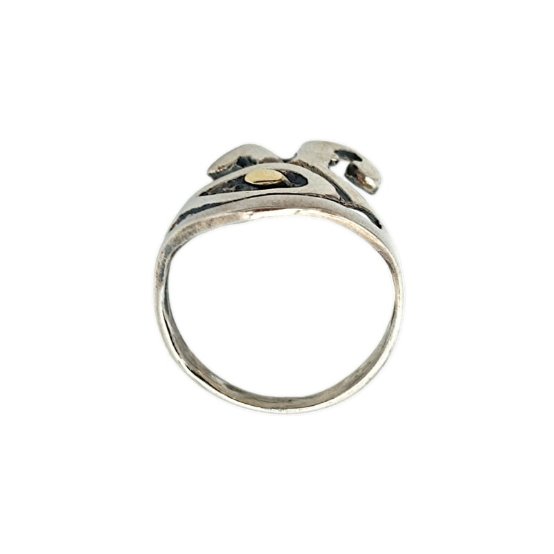 Anillo Ojo de Ra-Plata y Oro-Sin Piedra-AN5412 sinpiedra