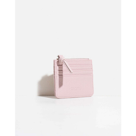 Tarjetero Con Cierre Rosa Claro