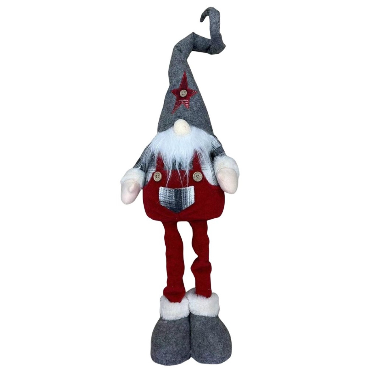 MUÑECO PAPA NOEL NAVIDAD ALTO 65CM GRIS/ROJO 