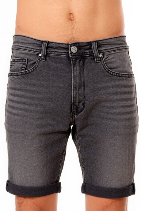 BERMUDA JEAN BIZON Gris Oscuro
