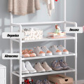 Perchero Zapatera Organizador Negro Blanco