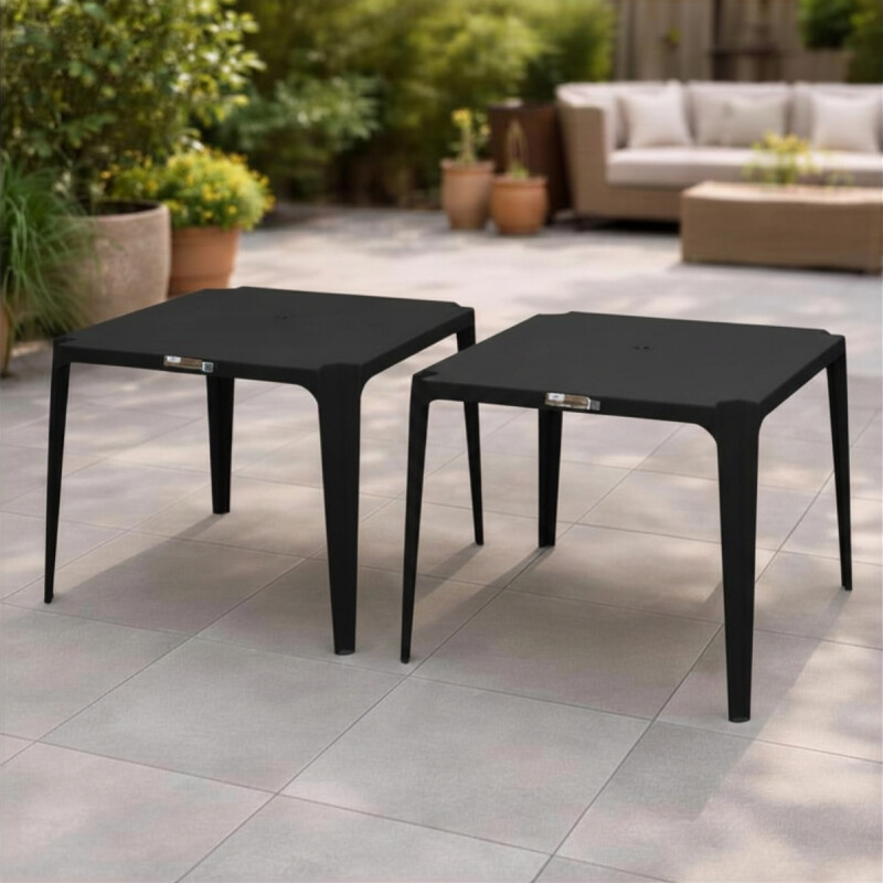 Set x2 Mesa cuadrada 70 x 70 cm Bela Vista NEGRO