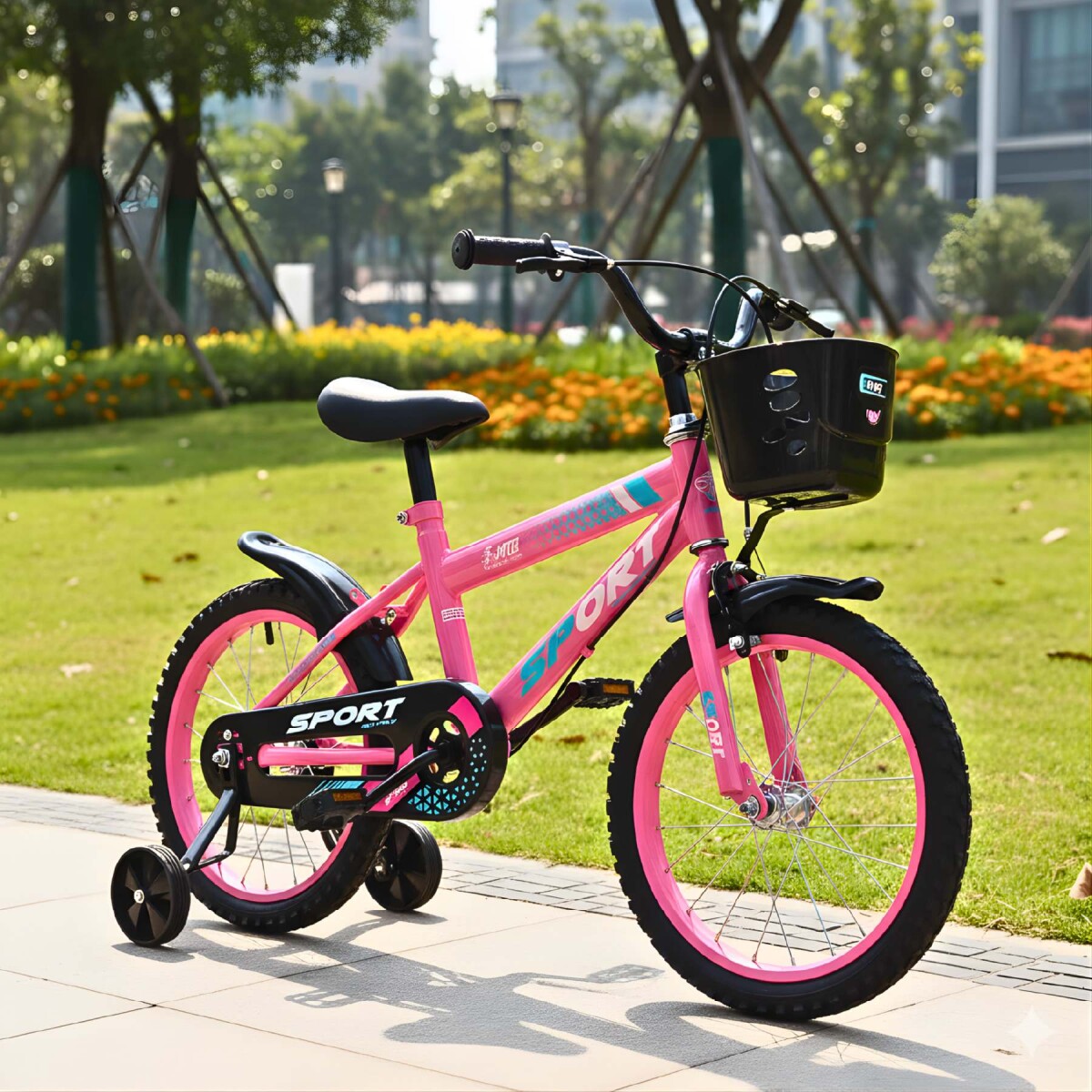 Bicicleta Infantil Sport Rod 16 Canasto Guardabarros - Rosa 2 