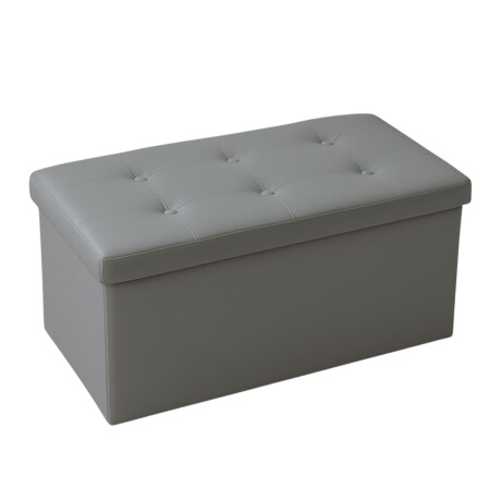 Puff Baúl Lumax Plegable 75x38 cm Organizador Living Dormitorio Gris Oscuro