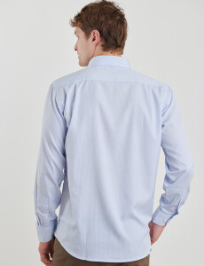 012595 CAMISA HARRINGTON LABEL Blanco/azul
