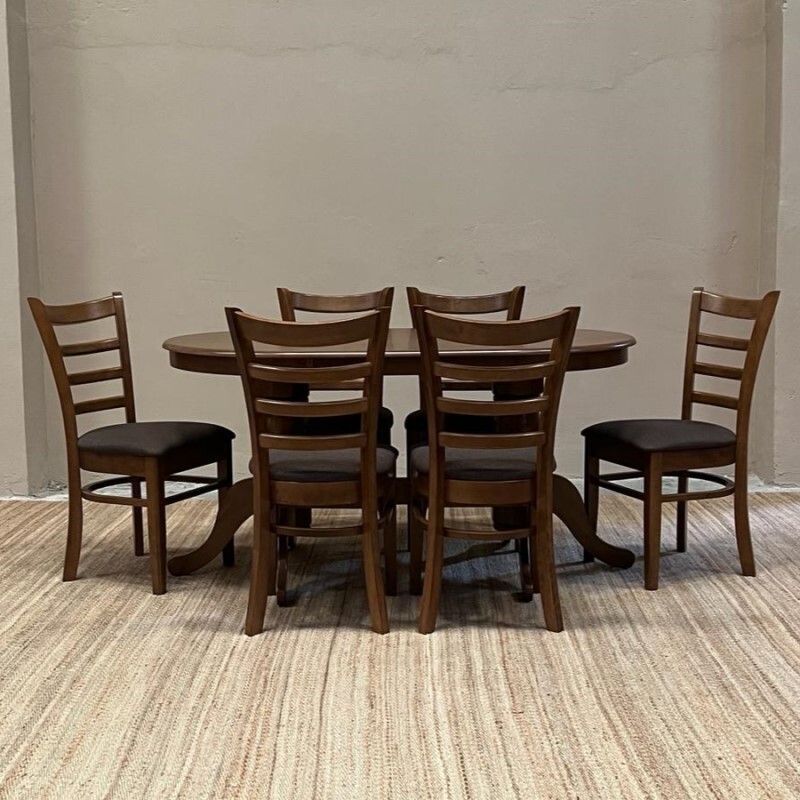 JUEGO DE COMEDOR OVAL SANDY 6 SILLAS JUEGO DE COMEDOR OVAL SANDY 6 SILLAS