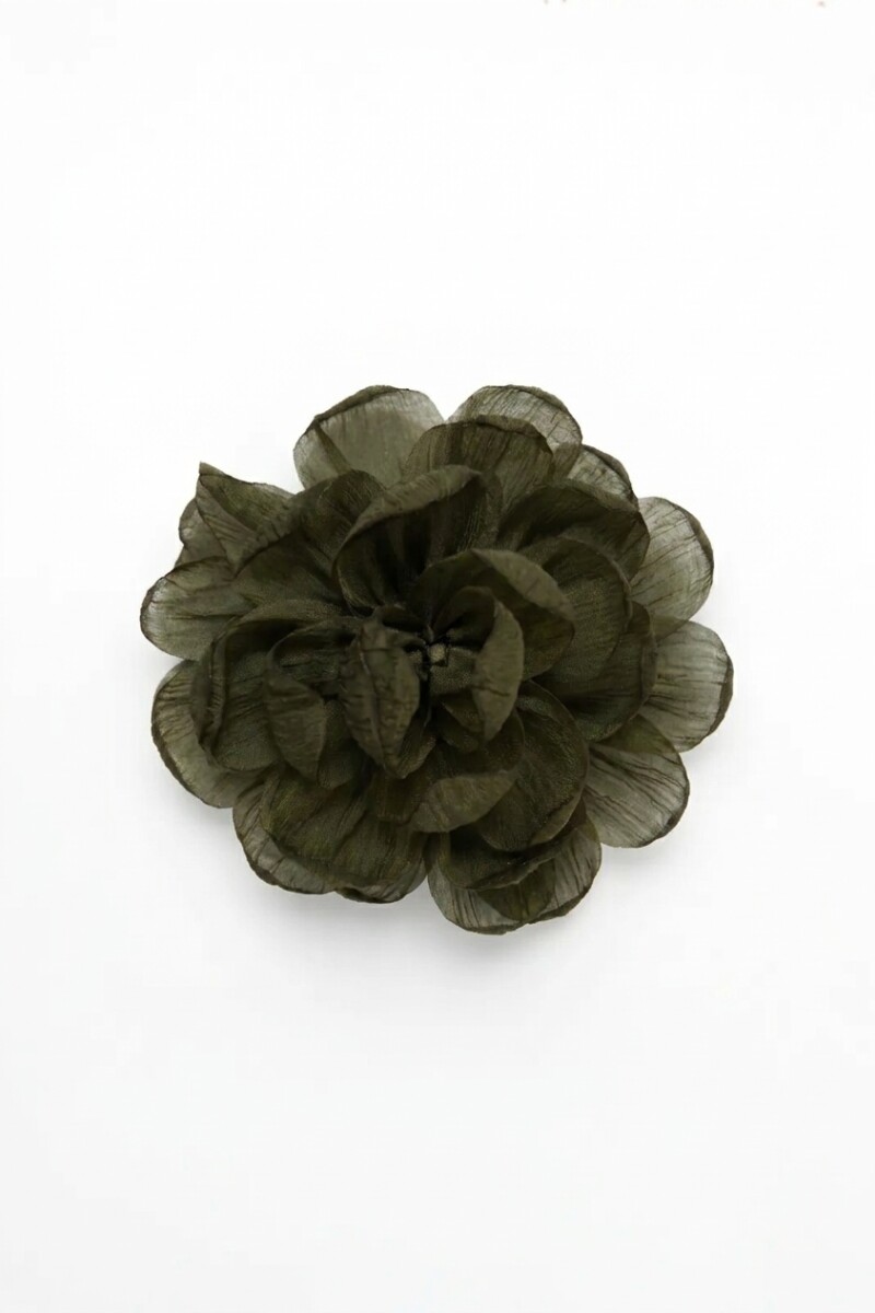 Broche flor verde