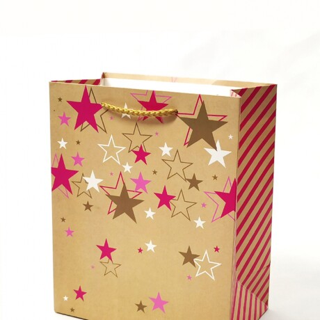 Bolsa De Regalo Estrellas Mediana Rosa