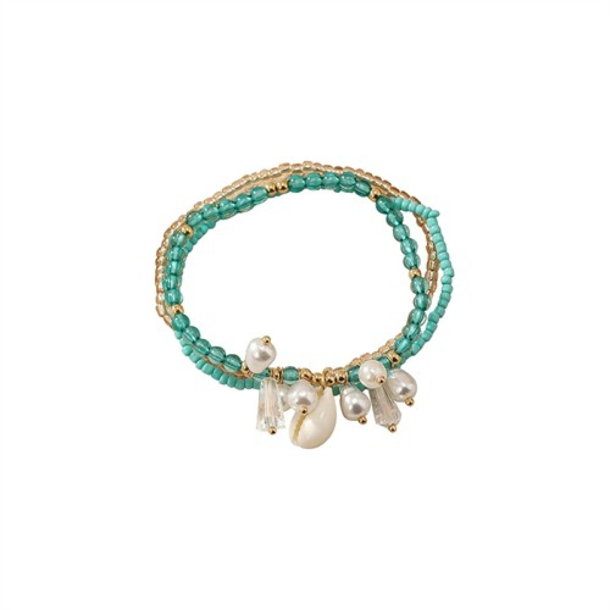 Pulsera Set x3 turquesa con caracoles 