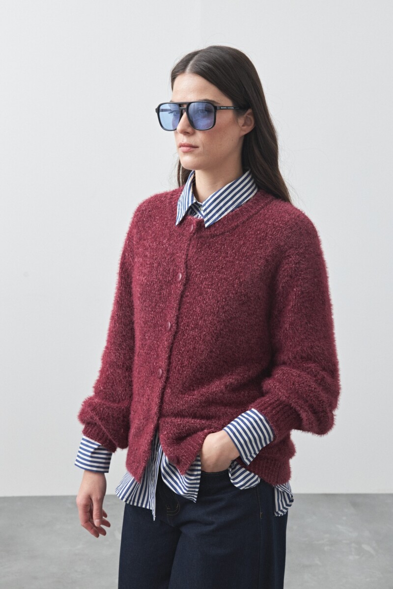 CARDIGAN COYOACÁN Bordó Merlot