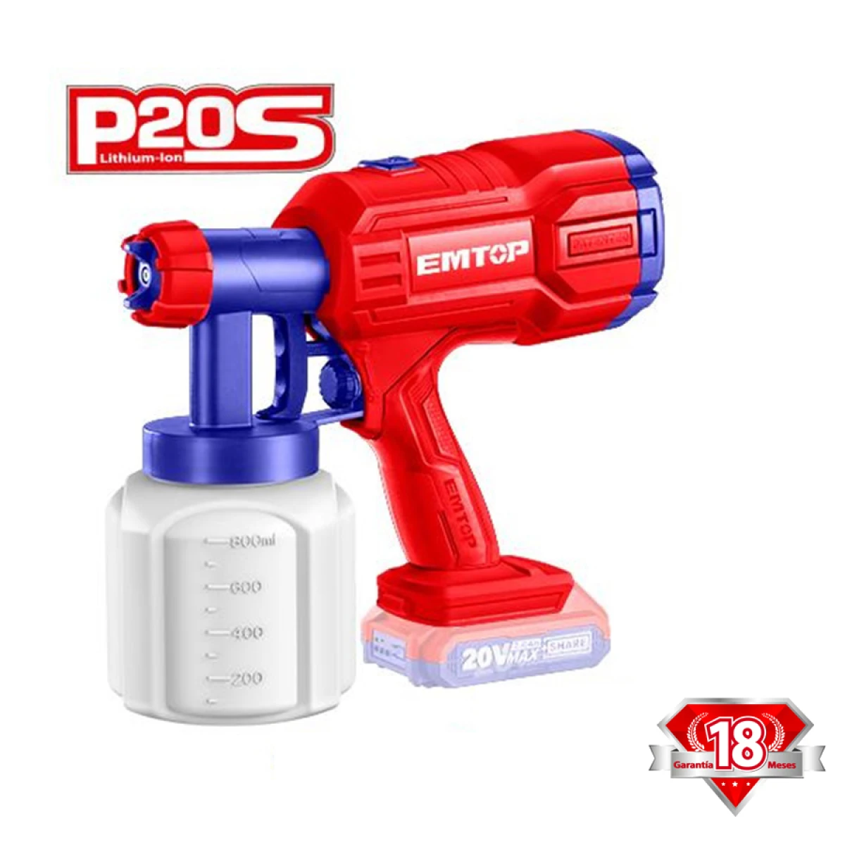 Pistola De Pintar Bat 20v Elsg2002 Emtop 
