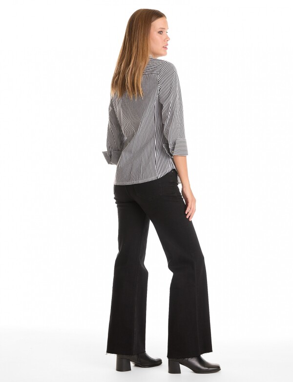 Camisa Perlas Lineas NEGRO/BLANCO