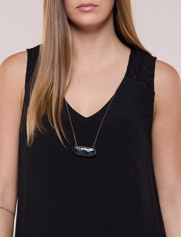 Vestido Con Collar NEGRO