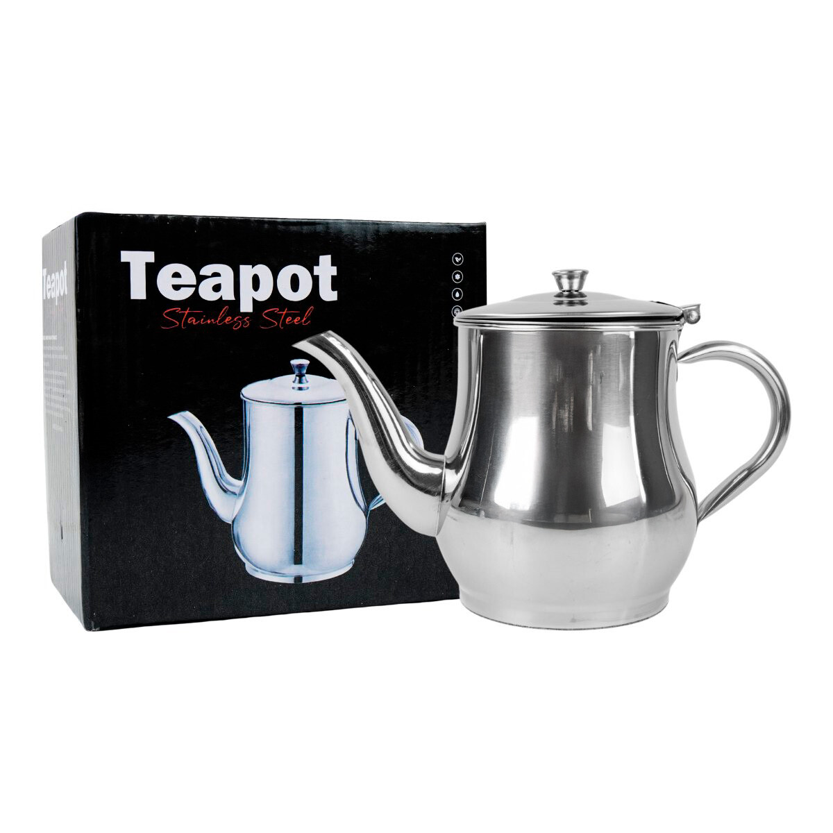 Tetera de acero inoxidable con filtro y tapa 900ml 