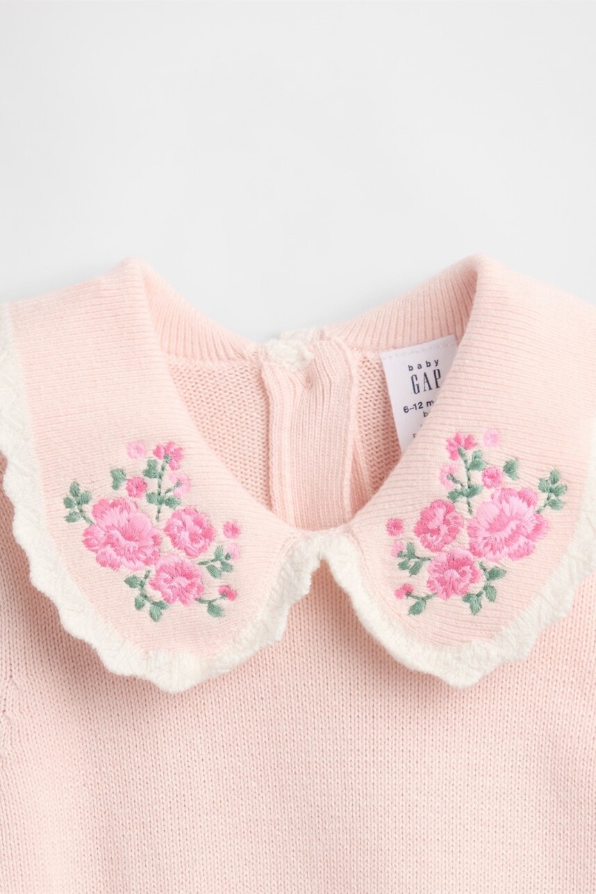 Body Con Cuellito Bordado Bebé Barely Pink