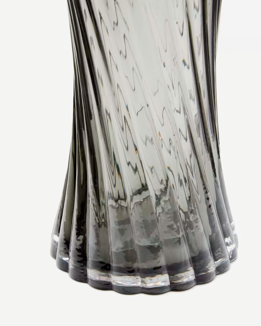 Jarrón Arep de vidrio gris 22,5 cm