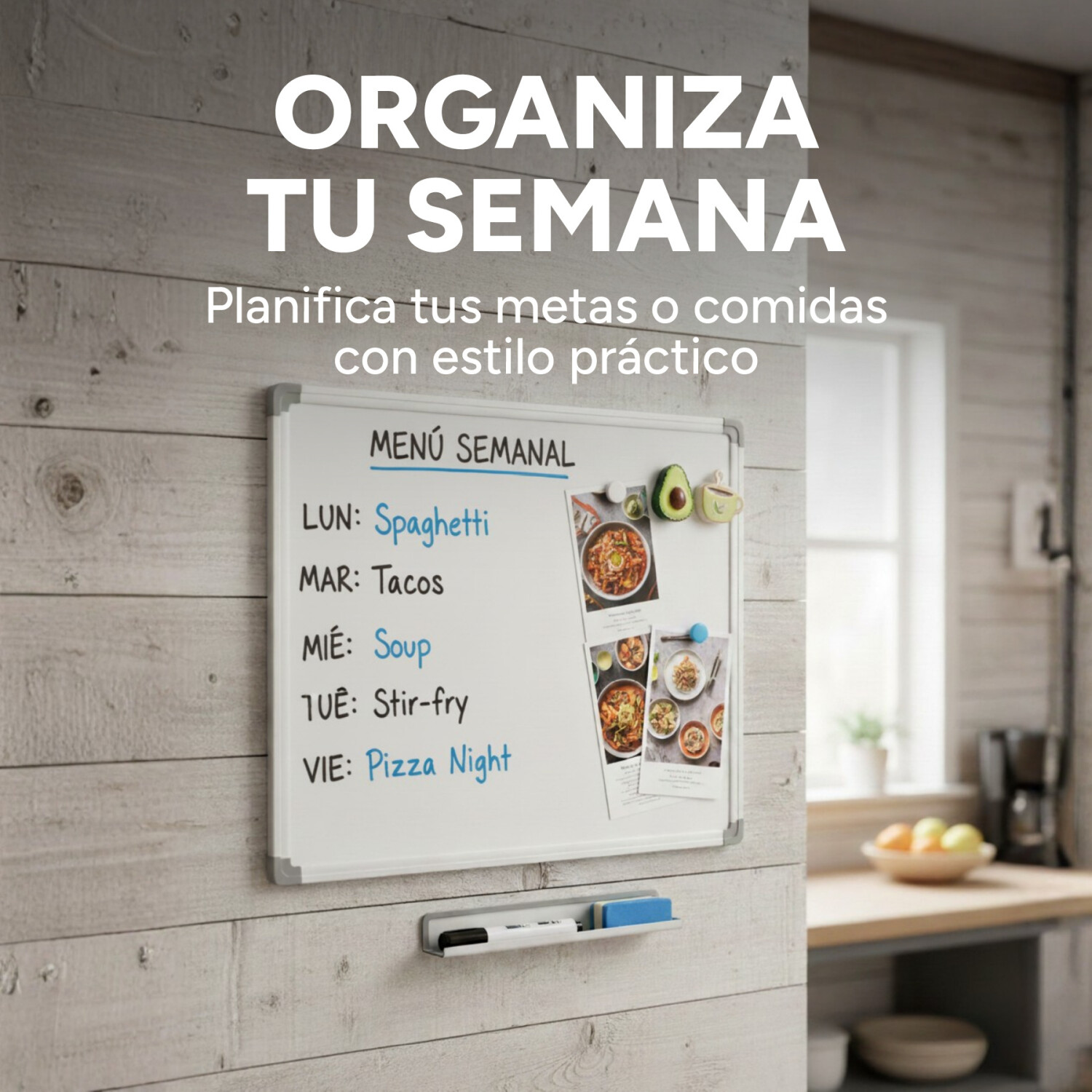 YAANBUNB Pizarra Magnética Nevera A3 Pizarra Iman Nevera Blanca Tablero Magnetico Para Nevera Pizarra Magnetica Refrigerador Con 8 Rotuladores Y Borrador Para Refrigerador, Archivador, Puerta De Metal