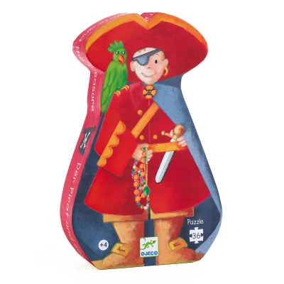 Puzzle Silueta Djeco 36 Pzas El Pirata y su Tesoro Puzzle Silueta Djeco 36 Pzas El Pirata y su Tesoro
