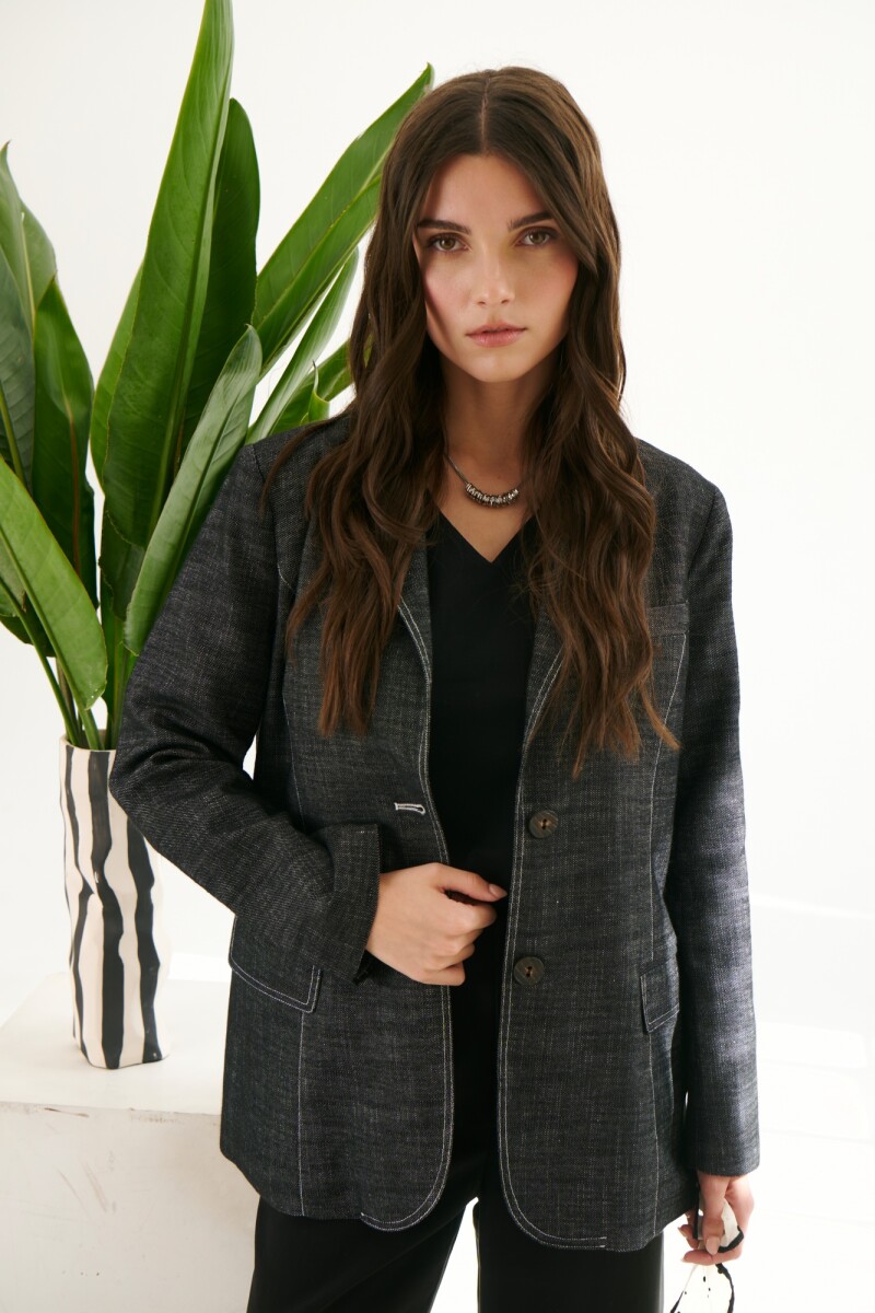 BLAZER JEAN LINO NEGRO
