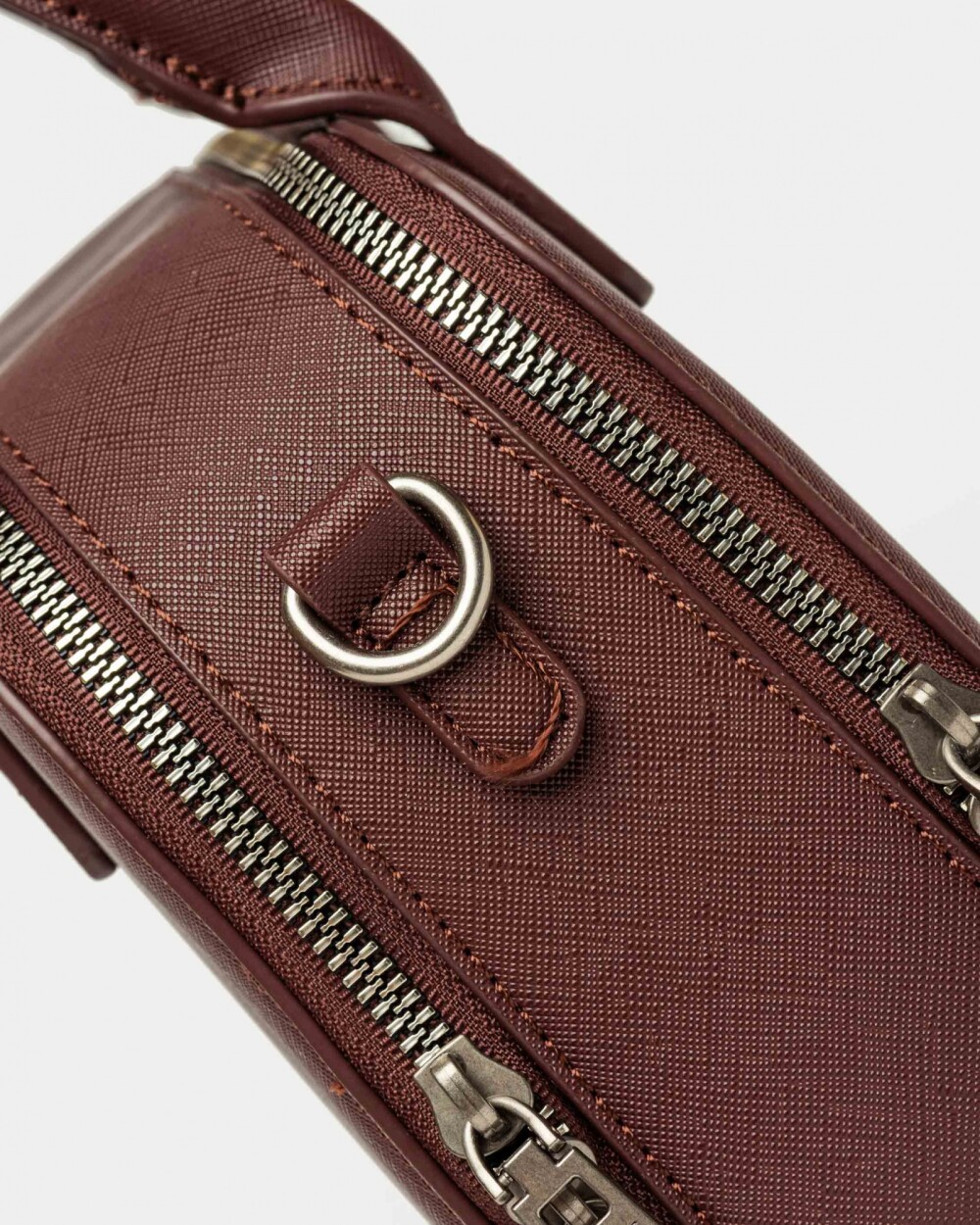 Cartera de mano New Penny en efecto cuero zaffiano Bordeaux