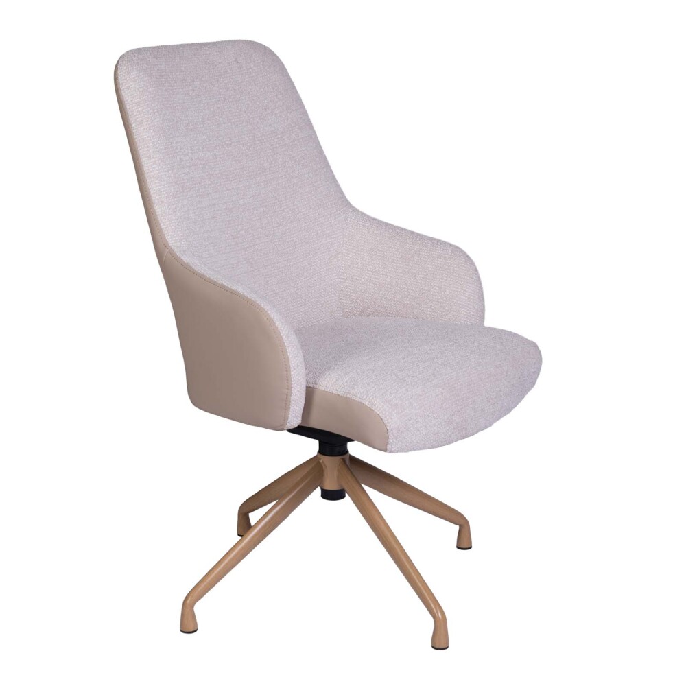 SILLA DE OFICINA GERENCIAL TELA-Y-METAL NATURAL-BEIGE MINERVA