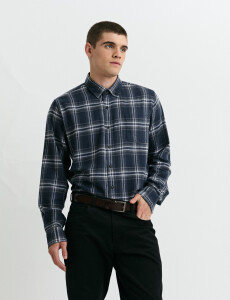 012442 CAMISA HARRINGTON LABEL Azul Oscuro
