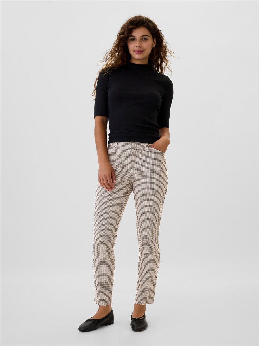 Pantalon Mujer - Neutral Plaid 