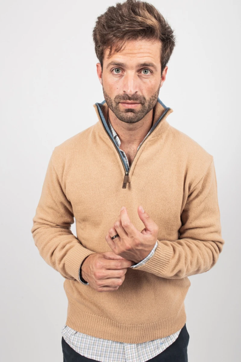 Sweater Cardif Lambswool Brixton Beige