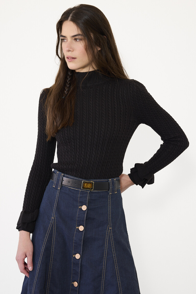 Polera Volant - Negro 