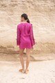 Vestido Tira Linen Fucsia