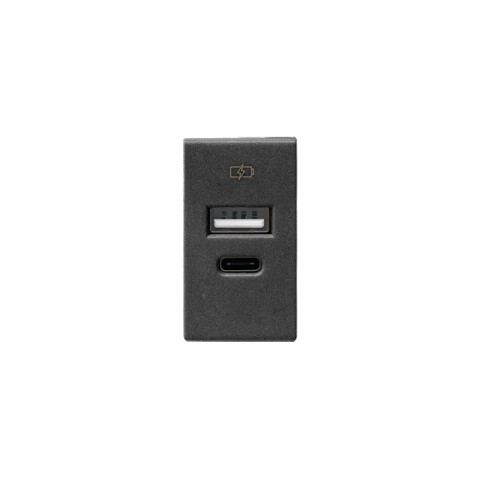 Módulo cargador USB A+C 3A 1 grafito C56479