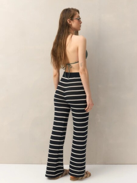 PANTALON D.CASSIN RAYADO NEGRO