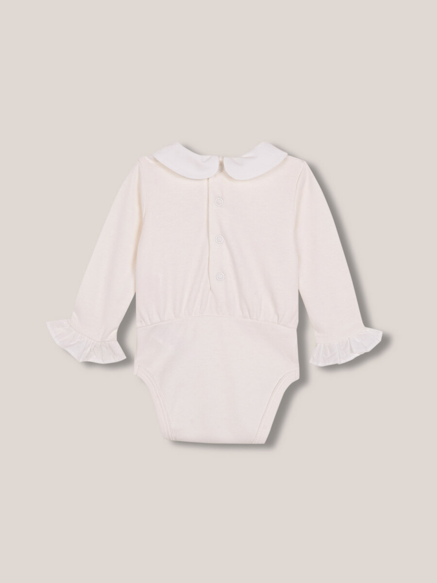 Body Manga Larga Cuello Peter Pan Blanco
