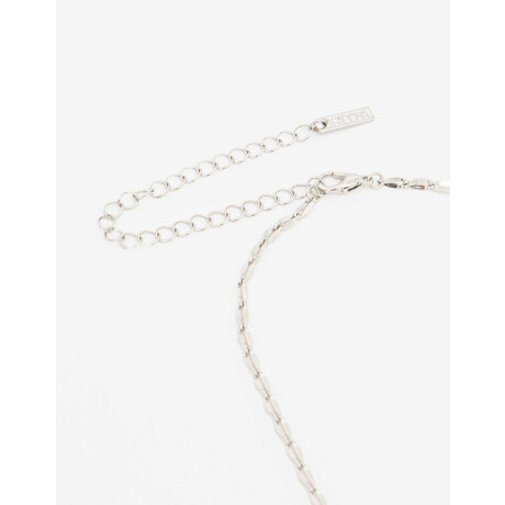 Set De Collares Cadena Metal Plateado Rodio