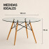 Mesa Comedor ComboHome Eames Redonda Vidrio 100 Cm Premium Transparente