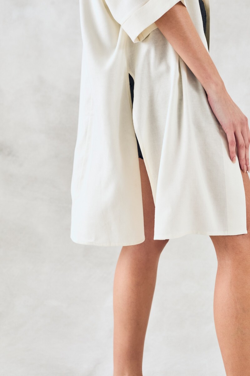 Camisa Con Lino Nácar